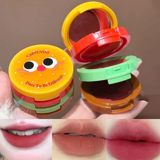 3-in-1 Hamburger Matte Butter Lip Compact