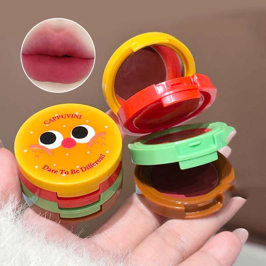 3-in-1 Hamburger Matte Butter Lip Compact